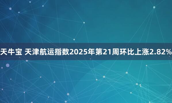 天牛宝 天津航运指数2025年第21周环比上涨2.82%
